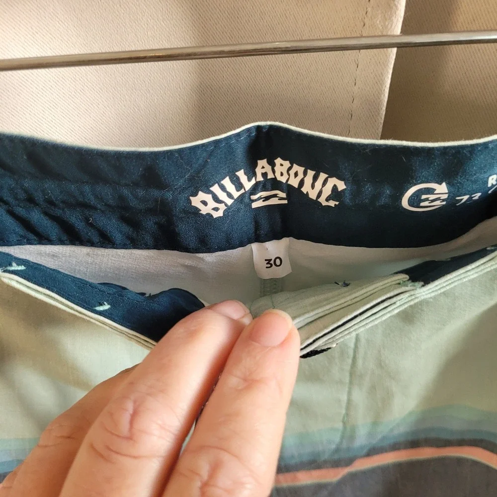 Billabong 73 Spinner Lo Tide Men Board Shorts 30 Striped Surf Beach Pastel 21603